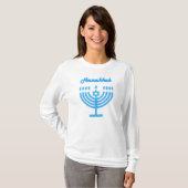 Hanukkiah Happy Hanukkah Jewish Holiday Menorah T-Shirt (Vorne ganz)