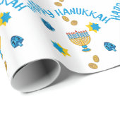 Hanukkuh Symbole Geschenkpapier (Rolleneckpunkt)