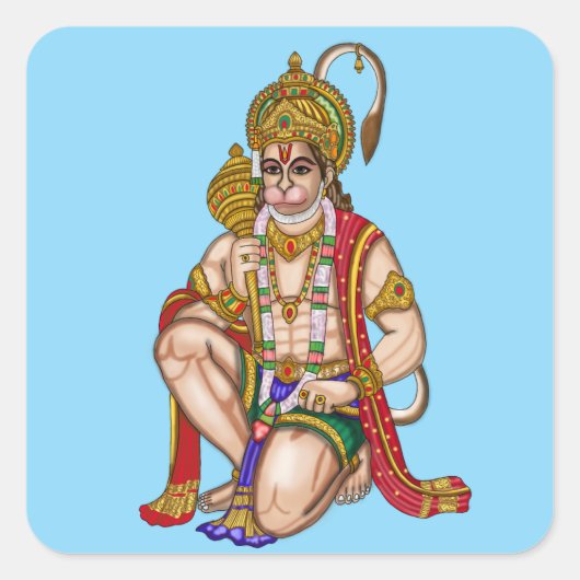 Hanuman-Aufkleber Quadratischer Aufkleber (Vorderseite)
