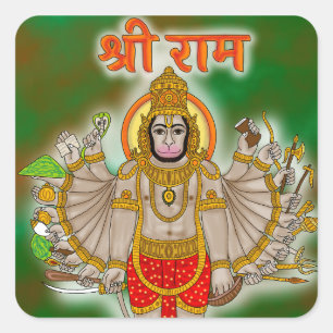 Hanuman-Aufkleber Quadratischer Aufkleber