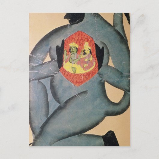 Hanuman enthüllt Rama und Sita Postkarte (Vorderseite)