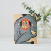 Hanuman enthüllt Rama und Sita Postkarte (Stehend Vorderseite)