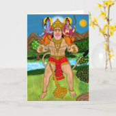 Hanuman Greeting Card Karte (Gelbe Blume)