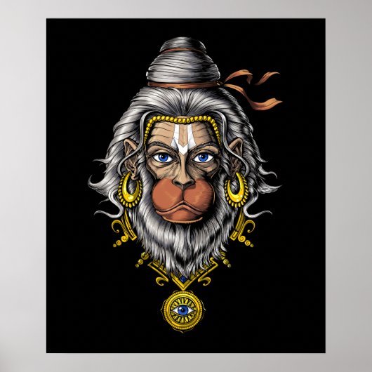 Hanuman Hinduismus Gott Poster (Vorne)