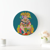 Hanuman Ji Clock | Hindu Lord Hanuman Spiritual Wa Große Wanduhr (Zuhause)