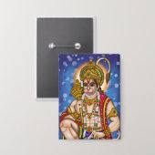 Hanuman-Knopf Button (Vorderseite/Rückseite)
