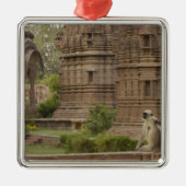 Hanuman-Langurs oder schwarz, gemein oder grau Silbernes Ornament (Vorne)