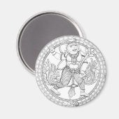 Hanuman Monkey God Magnet (Vorderseite/Rückseite)