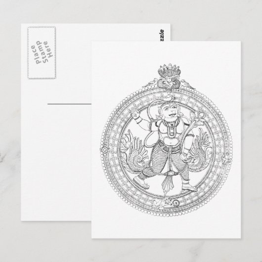 Hanuman Monkey God Postkarte (Vorne/Hinten)