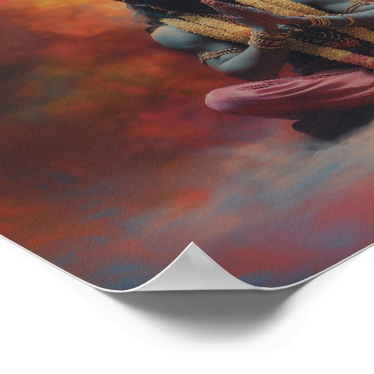 Hanuman Pastel Rainbow Colour Splash Malerei Art Poster (Ecke)