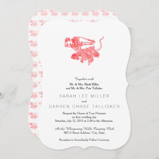 Hanuman Vintag Book Illustration Einladung (Vorne/Hinten)