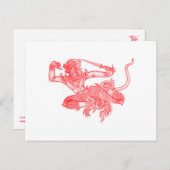 Hanuman Vintag Book Illustration Postkarte (Vorne/Hinten)