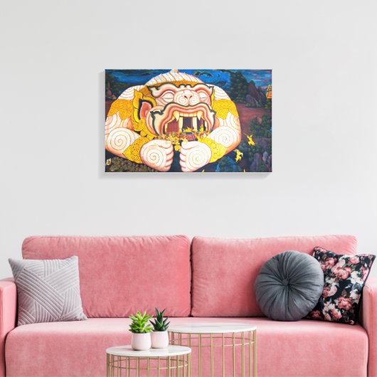 Hanuman Wrapped Canvas Leinwanddruck (Insitu (Wohnzimmer))
