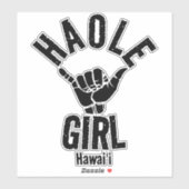 HAOLE GIRL SHAKA HAWAII AUFKLEBER (Blatt)