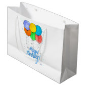 Haooy Birthday Balloons Große Geschenktüte (Vorderseite Schrägansicht)