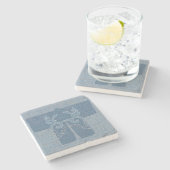 Haori - Indigo Steinuntersetzer (Seitenansicht)