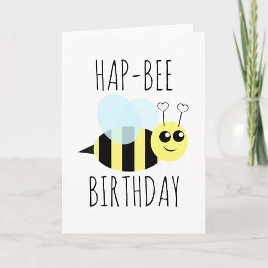 Hap Bee Birthday Karte (Vorderseite)