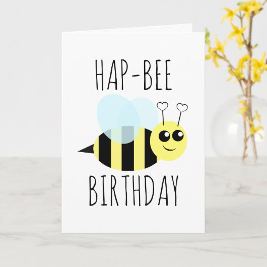 Hap Bee Birthday Karte (Gelbe Blume)