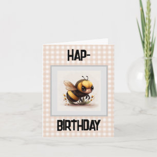 Hap Bee Birthday Karte