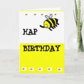 HAP "BEE" Geburtstag Karte (Vorderseite)