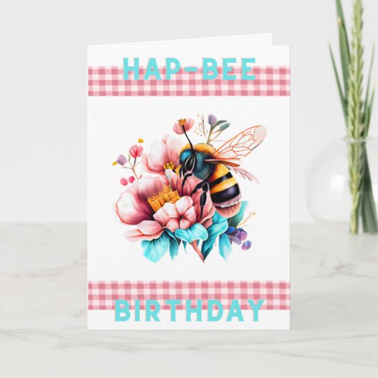 Hap-Bee-Geburtstagskarte Karte (Vorderseite)