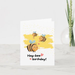Hap-Bee Puns Geburtstagskarte Karte