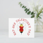 Hap-bee Valentine's Day Postcard Feiertagspostkarte (Stehend Vorderseite)