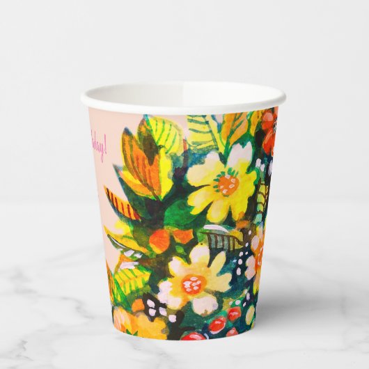 Hap - Biene zum Geburtstag Pappbecher (Links)