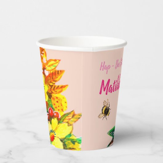 Hap - Biene zum Geburtstag Pappbecher (Rechts)