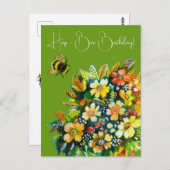 Hap - Biene zum Geburtstag Postkarte (Vorne/Hinten)