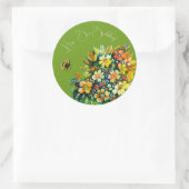 Hap - Biene zum Geburtstag Runder Aufkleber (Tasche)