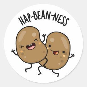 Hap-bohnenartig Funny Bean Puns Runder Aufkleber