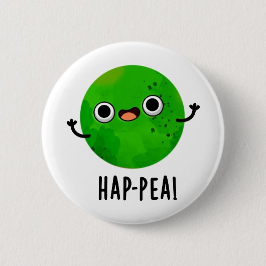 Hap-pea Funny Happy Pea Pun Button (Vorderseite)
