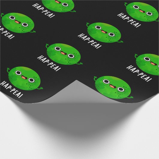 Hap-pea Funny Happy Pea Pun Dark BG Geschenkpapier (Ecke)