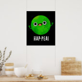 Hap-pea Funny Happy Pea Pun Dark BG Poster (Küche)