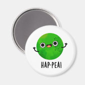 Hap-pea Funny Happy Pea Pun Magnet (Vorderseite/Rückseite)