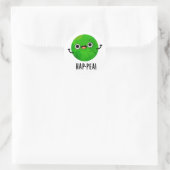 Hap-pea Funny Happy Pea Pun Runder Aufkleber (Tasche)