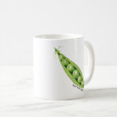 Hap-pea-ness Funny-Platterbsen Illustration Kaffeetasse (VorderseiteRechts)
