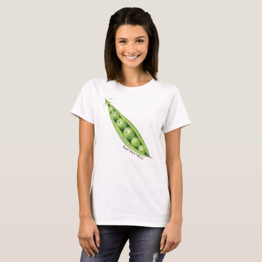 Hap-pea-ness Grüne Platterbsen in einem Pod T-Shirt (Vorne ganz)