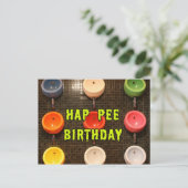 Hap Pee Birthday Postkarte (Stehend Vorderseite)