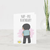 Hap-Pee Funny Birthday Card Karte (Vorderseite)