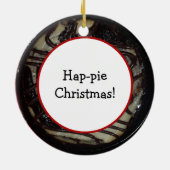 Hap-pie Weihnachten Funny Food Pun Keramik Ornament (Hinten)