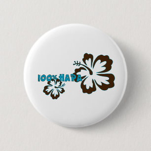 Hapa 100% (mit Hibiskus) Button