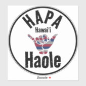 HAPA HAOLE TRIBAL HI Flag SHAKA HAWAII Aufkleber (Blatt)