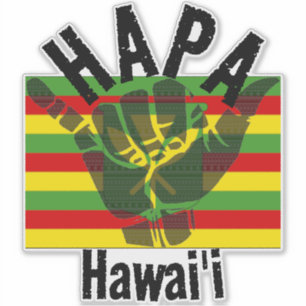 HAPA HAWAII Kānaka Maoli Flag TRIBAL SHAKA BG Aufkleber
