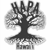 HAPA HAWAII ROOTS Blk Aufkleber (Vorderseite)