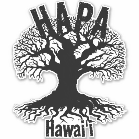 HAPA HAWAII ROOTS Blk Aufkleber (Vorderseite)