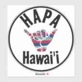 HAPA HAWAII TRIBAL HI Flag SHAKA Aufkleber (Blatt)