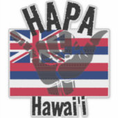 HAPA HAWAII TRIBAL HI Flag SHAKA Aufkleber (Vorderseite)