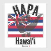 HAPA HAWAII TRIBAL HI Flag SHAKA Aufkleber (Blatt)